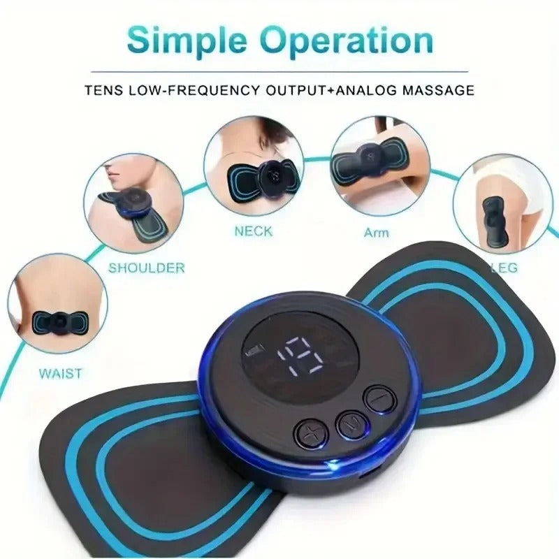 New EMS Mini Portable Electric Pulse Neck Massager Cervical Back Muscle Pain Relief Tool Shoulder Leg Body Massage Relax Cushion