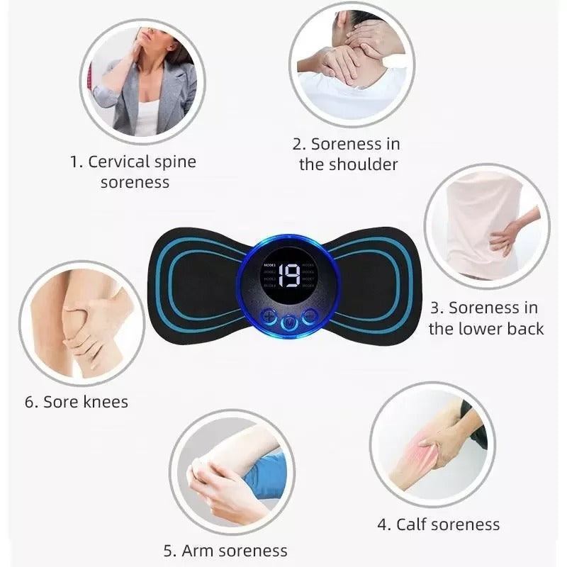 New EMS Mini Portable Electric Pulse Neck Massager Cervical Back Muscle Pain Relief Tool Shoulder Leg Body Massage Relax Cushion