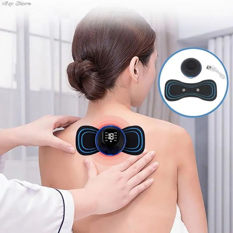 New EMS Mini Portable Electric Pulse Neck Massager Cervical Back Muscle Pain Relief Tool Shoulder Leg Body Massage Relax Cushion